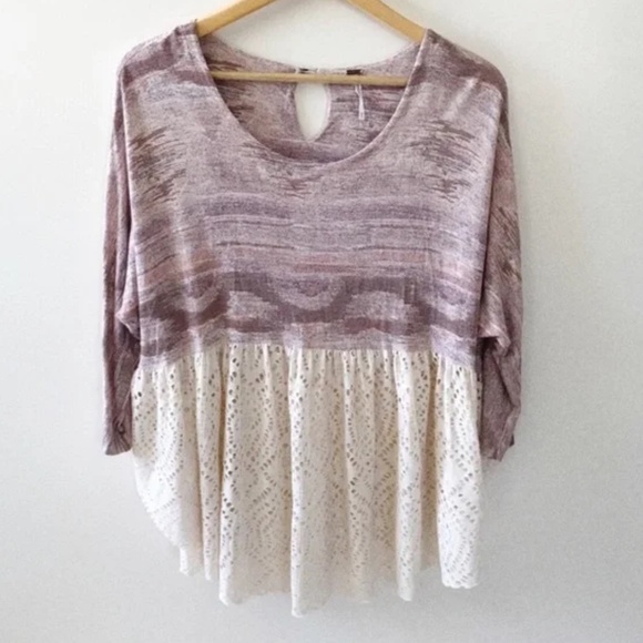 Free People• Aztec Lace Eyelet Tunic Top XS - Picture 6 of 6
